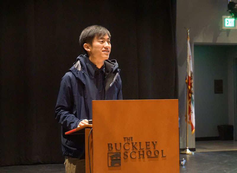 Leon Kuo '21 Invited to Buckley to Present "Halfway" to Students